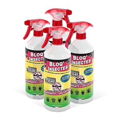STONE GUARD Bloq Insectes Lot de 4x1L avec 4 Bouchons + 4 Pulvérisateurs