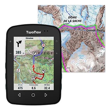 TwoNav Terra + Carte France IGN Top25 Entière, GPS de Sports avec écran Large 3,7 Pouces pour Montagne, randonnée, VTT, vélo avec Cartes incluses. Couleur Turquoise