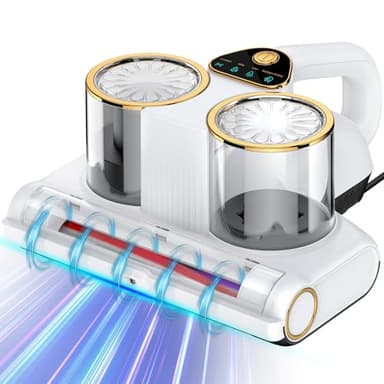 RWSRW Matelas aspirateur pour matelas avec lumière UV,500 W 16 kpa aspirateur pour matelas avec chauffage et ultrasons aspire matelas anti-acariens élimine 99,9 % des allergènes, de la poussière
