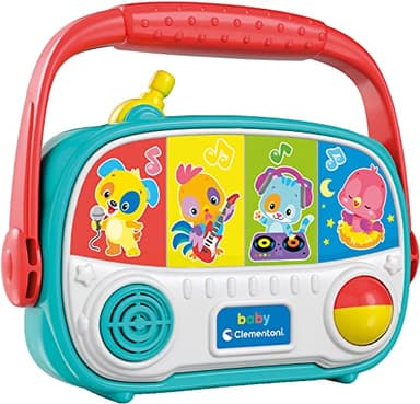Clementoni Baby 17459 - Ma Première Radio - Premier Âge - Jouet d'Eveil Educatif pour Bébés à partir de 10 Mois et Plus - avec Sons et Boutons Interactifs - Poignée pour Transport