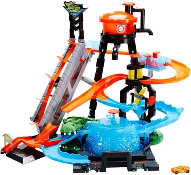 Hot Wheels City Station de Lavage Ultime, Coffret de Jeu avec Pistes pour Changer la Couleur des Voitures Color Shifters, Jouet pour Enfant, FTB67