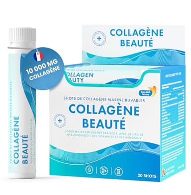 Swedish Nutra - Collagen Beauty | Supplément liquide de collagène marin hydrolysé 10 000 mg - 20 doses quotidiennes de 25 ml | Acide hyaluronique et vitamine C pour des cheveux, une peau, des ongles