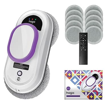 HOGA W10 Robot de nettoyage de vitres avancé, avec corde de sécurité, télécommande et 10 chiffons de nettoyage - Efficacité et sécurité inégalées dans le nettoyage automatique des fenêtres