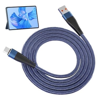 Câble de Charge USB C - Fil de Recharge Rapide 120W | Câble tressé en Nylon Robuste, de données 480 Mbps, Courant 10 A, Compatible avec Smartphones, tablettes et appareils à Port Type-C