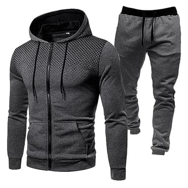 Ensemble de Foot Tenue Sport Homme Décontracté Hooded Survettement Sport Chic Vêtement Complet Zip Sweat à Capuche et Pantalon Jogging