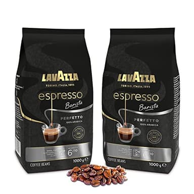 LAVAZZA - Café Espresso Barista Perfetto - Café Grain Lavazza - 100 % Arabica - Café Grain Italien - Intensité 6 - 2 Paquets de 1 kg