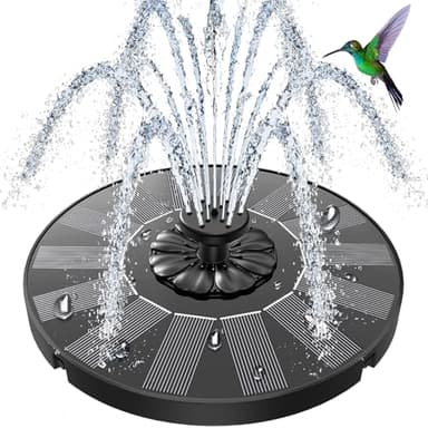 SZMP Fontaine Solaire Extérieur, 2025 Upgrade 1.4W Flottante Pompe Bassin Solaire avec 8 Buses & 4 Tiges Fixes pour Bain d'oiseaux, Étang, Piscine, Patio, Jardin Fontaine, Décoration de Jardin (Noir)