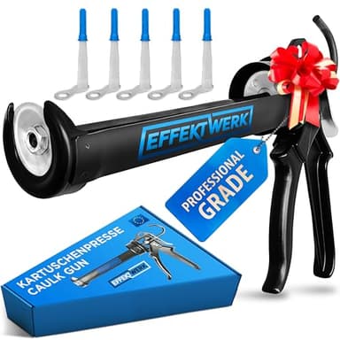 EFFEKTWERK Presse à Cartouche Professionnelle Pour Seringue en Silicone avec Transmission de Puissance 25: 1 - Pistolet Pulvérisateur pour Cartouches de Mastic et D'Adhésif de 150 à 310 ml