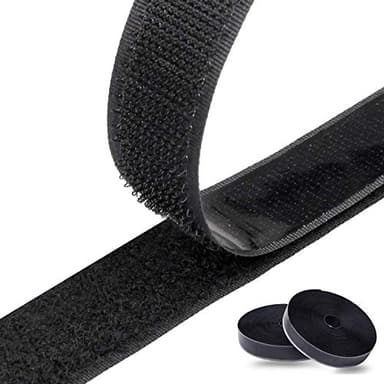 8M Bande Agrippantes Adhésives Rubans Adhésifs Bande Ruban Scratch Autocollant Moustiquaire Hook Loop Rouleau Scratch Autoadhésif, pour moustiquaire fenetre, Noir, 8m x 2