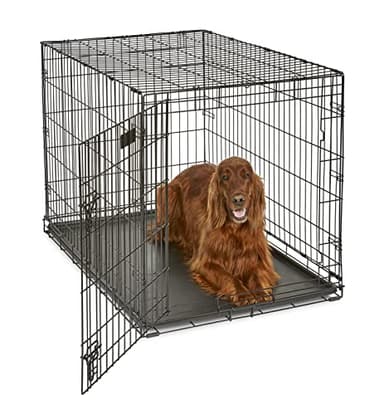 MidWest Homes for Pets Modèle 1542DDU Cage pour Chiens iCrate 106,68 cm, modèle amélioré, Une Porte, Comprenant Un Plateau étanche, des Pieds protégeant Le Sol, Noir