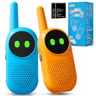 Talkie Walkie Enfants Rechargeable 2 pièces, NXGKET Cadeau Garcon Fille 3 4 5 6 7 8 9 10 Ans, Jouet Enfant 3-12 Ans,avec Batteries intégrées Câble USB-C,pour Camping Jeu d'Aventure Randoneé