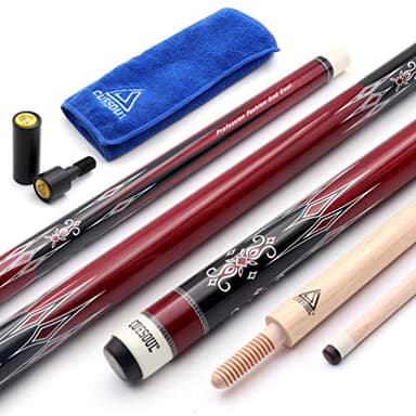 CUESOUL Queue de Billard carambole à 3 Coussins 56 Pouces Poids 18 oz, système de Joint en Bois（CSCC-KL318）