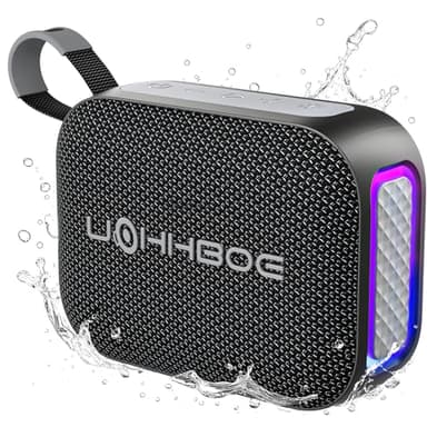 UOHHBOE Enceinte Bluetooth Ultra Portable Bluetooth 6.0 20W Enceintes Puissante 24H Autonomie IPX5 Etanche Haut Parleur TWS Stéréo sans Fil 4 Lumières LED RGB pour Fête Plage Camping