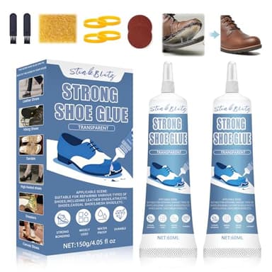 Colle pour Chaussures extra forte,Colle semelle Chaussure Transparente,Adhésif Chaussures Professionnelle, Adhésif de Réparation pour baskets, bottes, talons, toile, semelles 120ml