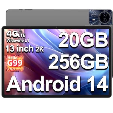 TECLAST T65MAX Tablette Tactile 13 Pouces Android 14 Tablet Gaming, 20Go RAM+256Go ROM(TF 8To), Helio G99 Octa-Core 2.2GHz, 4G LTE SIM+5GWiFi, 10000mAh/18W, 13MP+8MP/BT5.2/GPS/Widevine L1/3.5MM [2025]