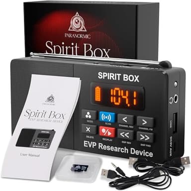 Équipement pour Spirit Box Chasse aux fantômes - Kit de Chasse aux fantômes EVP avec Une Carte Micro SD de 32 GB et Lampe de Poche intégrée