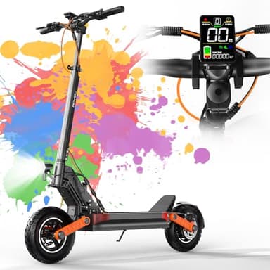 JOYOR S5 Trottinette Electrique Adulte Professionelle Autonomie 50KM Moteur 600W Batterie 48V 13Ah Trotinette Electrique Ultra Legere Pneus Tout Terrain Double Suspension Scooter Electrique Adulte