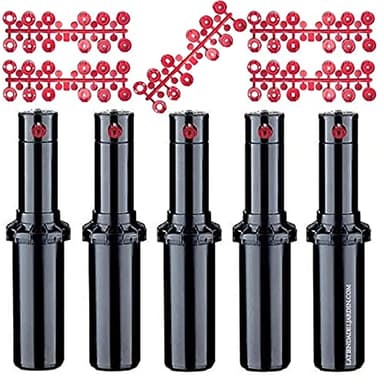 Suinga Lot de 5 ARROSEUR Hunter Turbine arrosage PGP ADJ. Portée: 6,4 à 15,8 m. Filetage Femelle 3/4", Noir