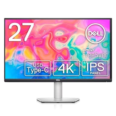 Dell S2722QC USB-C 27" 4K UHD (3840x2160) Écran PC, 60Hz, IPS, 4ms, AMD FreeSync, 99% sRGB, HDR, Haut-parleurs intégrés, USB-C, 2x HDMI, 2x USB, Garantie 3 ans, Argent