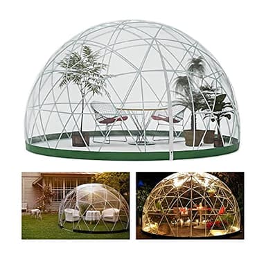 LAYIQDC Dôme de jardin extérieur, 3,7 x 2,2 m, tente dôme en PVC résistant aux intempéries, tente à bulles, tente de jardin, tonnelle, jardin, maison, camping, fête (transparent)