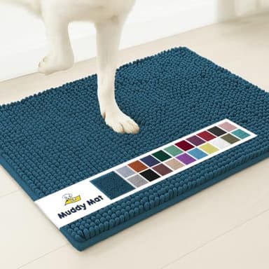 Muddy Mat® Shown on TV – Paillasson pour chien en microfibre super absorbant pour pattes boueuses, tapis antidérapant lavable, tapis d'entrée chenille à séchage rapide, lavable en machine, tapis