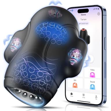 Tauara Masturbateurs Masculins Sex Toýs Homme, 4 IN 1 Masturbateur Automatique avec 10 Vibrations, APP Masturbeuse Homme Sex Toys pour Entraînement et Endurance Sextoyse Homme Sexmasturbâteur Sextoy