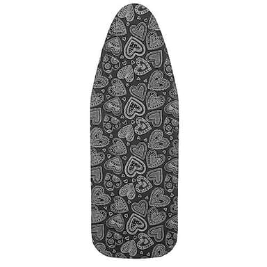 Pottwal Housse de Planche à Repasser Haut de Gamme pour Un Repassage Rapide et Facile, Adaptée aux Fers à Vapeur, Cœur Noir, 38-45cmx130-140cm (Taille XXL)