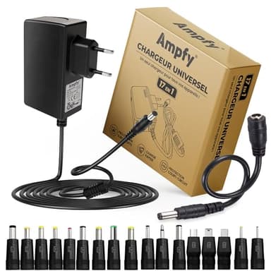 Adaptateur Chargeur Secteur 17 en 1 | Alimentation 26,5V Remplacement Compatible avec ASPIRATEUR Balai Candy CAS10 011 All Surfaces 10