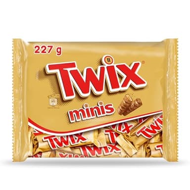 TWIX - Minis barres chocolat au lait, caramel et biscuits - 10 minis barres - 227g