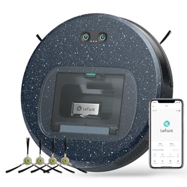 Lefant F1 Robot Vacuum Cleaner, 5000 Pa Strong Suction Power, Mini Robot Vacuum Cleaner with Visible 600 ML Tray, 250 Minute Runtime, Quiet, Ideal for Pet Hair, Hard Floors