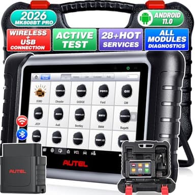 Autel Scanner MaxiCOM MK808BT PRO, Diagnostic Auto Bidirectionnel 2026 comme MK900BT, 2.0 BT Ver de MK808S MX808S MX900 MK900, 3K+ Tests Actifs, 28+ Réinitialisation, Codage Injecteur, Tous SYS, OS 11