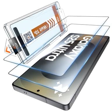 LK Verre Trempé pour Samsung S25 Ultra, Protection D'écran 2 Pcs Verre trempé HD Installation Automatique - Dureté 9H - Anti-Chocs, Anti-Rayures, Anti-Traces De Doigts, Anti-Huile, Anti-Bulles