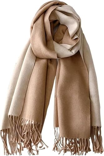 PFLife 80''*27'' Écharpe en Cachemire pour Femmes Écharpe Cadeau pour Femmes Châle en Cachemire Douce et Chaude Enveloppée en Hiver (B-Camel)