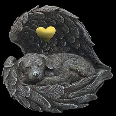 Urne pour Chien dans l'Aile d'Ange - Pierre Commémorative pour Grands Chiens - Gris - Ailes