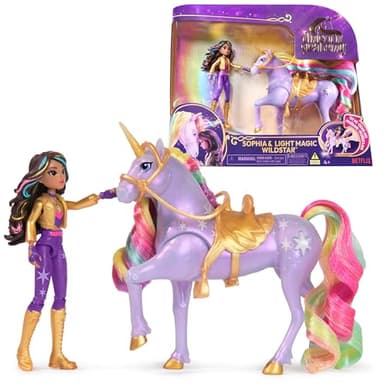 Unicorn Academy - L'Ecole des Licornes - Licorne Wildstar Avec Lumières + Poupée Sophia - Licorne Et Poupée À Collectionner - Jouets Inspirés De La Série L'Ecole des Licornes - Jouet Enfant 4 Ans et +