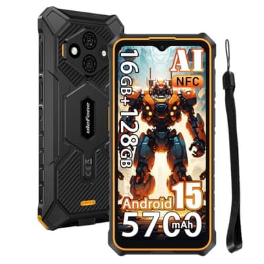 Ulefone Rugking 3 Pro Android 15 Téléphone Portable Incassable, 4G Ruggedisé Débloqué 16GB+128GB/2To,Écran 6.56'' 120Hz,48MP Gemini AI Smartphone Incassable,IP69K Résistant à l'eau/3 Slot/NFC/OTG/GPS