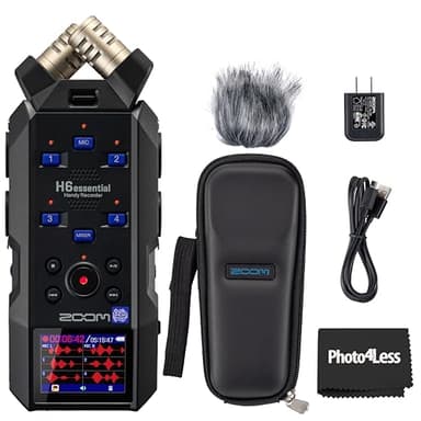 Zoom H6essential Enregistreur pratique avec kit d'accessoires Zoom pour H6essential et chiffon de nettoyage Photo4Less