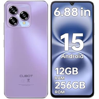 CUBOT A40 Telephone Portable Android 15, Écran 6.88" 120Hz, 12GO+256GO/1TO Smartphone Pas Cher, Caméra 48MP+16MP, Batterie 5100mAh, Téléphone Gaming 4G Dual SIM/NFC/Face ID/OTG/GPS/Deux Haut-parleurs