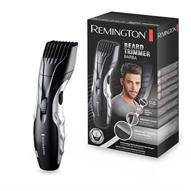 Remington Tondeuse barbe électrique [Utilisation facile & précise] Barba (Ergonomique, lames céramique auto-affûtées & lubrifiées à vie, 9 réglages 1,5-18mm, Secteur/batterie, brosse incl.) MB320C