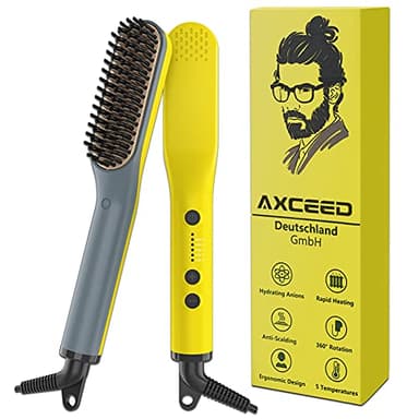 Lisseur de Barbe et Cheveux homme, 2 en 1, Brosse Lissante Multifonctionnel, Rapide, Peigne Chauffant