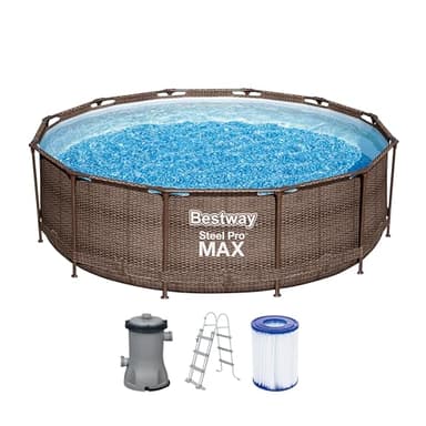 Bestway Steel Pro Kit Piscine Hors Sol - 366 cm x 366 cm x 100 cm - Marron