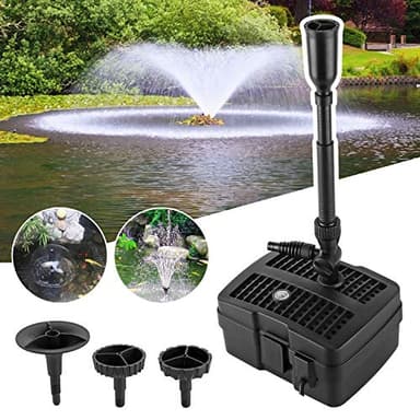YAOBLUESEA Filtre de Bassin UVC Fontaine de Bassin 4 en 1 Avec Filtre Clarificateur UV CUF-2505 Câble D'alimentation de 10 m / 24 W de 10 m Conception du Jardin et de la Fontaine