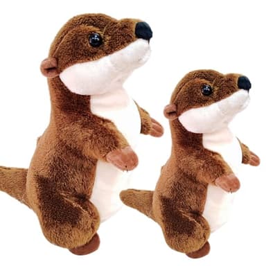 GVMJHYK Peluche Loutre, Loutre Poupée en Peluche, Jouets en Forme De Animaux, 2pcs Les Peluches De Animaux Douces, Sûres Et Incroyablement Amusantes pour Tous Les Âges Ces Peluches