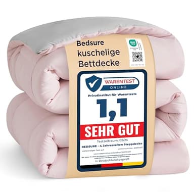 Bedsure Couette 200x200 Quatre Saisons Toute l'Année - Couette sans Housse 200x200cm 300GSM - 4 Saisons Reversible Rose/Gris, Duvet Doux et Chaud pour Allergiques