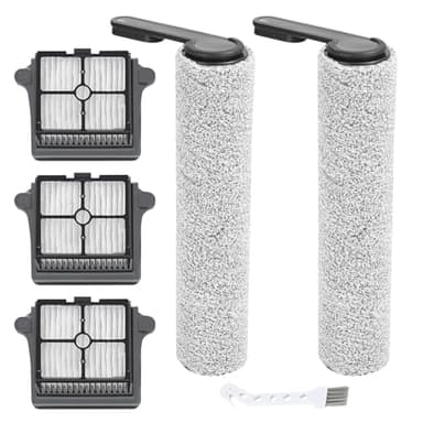 Rrochio Accessoires pour Aspirateur Tineco FLOOR ONE S7 PRO, 2 Brosse de Rouleau et 3 Filtre HEPA pour Tineco FLOOR ONE S6 Ensembles de Rechange Laveur Sec et Humide de Nettoyage Original