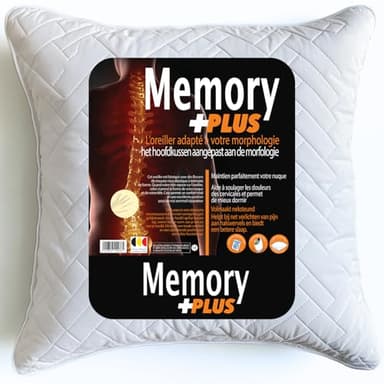 Oreiller Ergonomique Cervical 60x60 (GARANTIE) Oreiller Memoire Forme 60x60 Cervicales Douloureuses, Soulager Douleurs Soutien Sommeil Réparateur Pillow Mémoire de Forme Viscoélastique Coussin Ferme