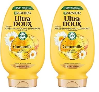 Garnier Ultra Doux Après-Shampooing Illuminant camomille 250 ml (Lot de 2)