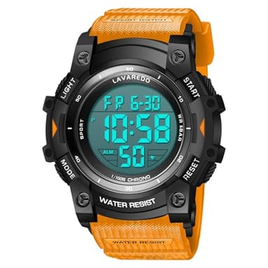 Timever Montre Digitale Sport Homme avec Bracelet en Silicone,Alarme, Chronomètre,Date,Eclairage,Étanche 3 ATM