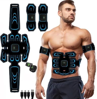 WARDBES Ceinture Abdominale Electrostimulation, Electrostimulateur Musculaire Fessier, Abdos, Jambes et Bras, Idéal pour Se Muscler, Equipement Fitness Musculation Homme et Femme