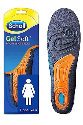 Scholl GelSoft Semelles Professionnelles pour Femme, Taille 35,5-40,5, Confort Optimal pour Longues Heures de Travail, Réduction de la Fatigue, Protection des Pieds Sensibles - 1 Paire
